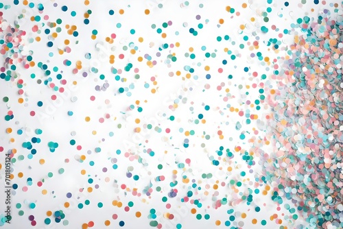 Colorful pastel confetti white