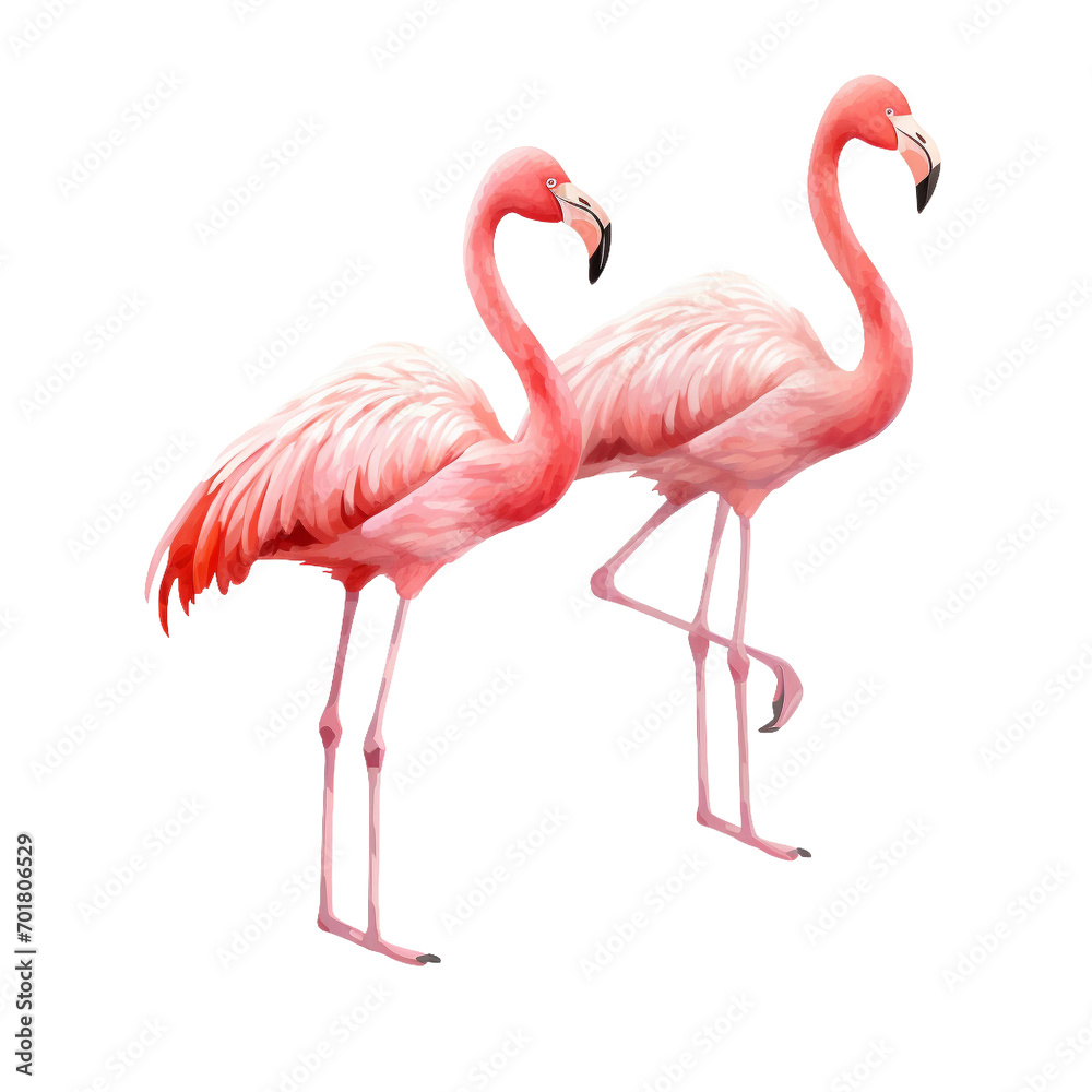 Fototapeta premium pink flamingo isolated on white