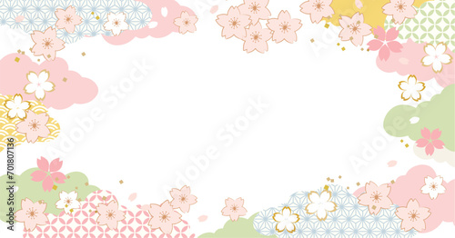 桜　春　和柄　背景イラスト