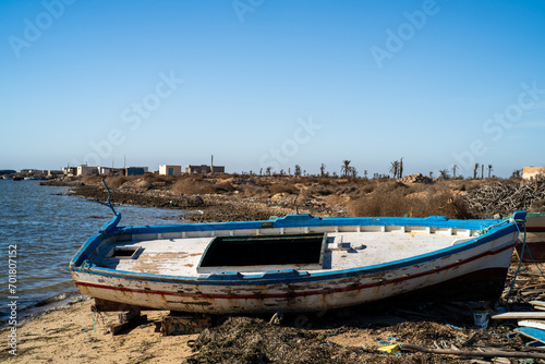 View of Kerkennah - Tunisian archipelago in the Mediterranean Sea photo