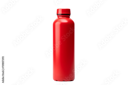 Red juice bottle isolated on PNG background