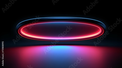 Neon ellipse background. Glowing spiral cover. Empty scene. Neon ring. Glowing spiral cover. Luminous ellipse background. Glowing spiral cover. Empty scene.