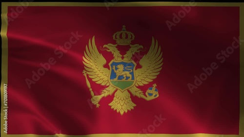 MONTENEGRO flag illustration with wavy effect