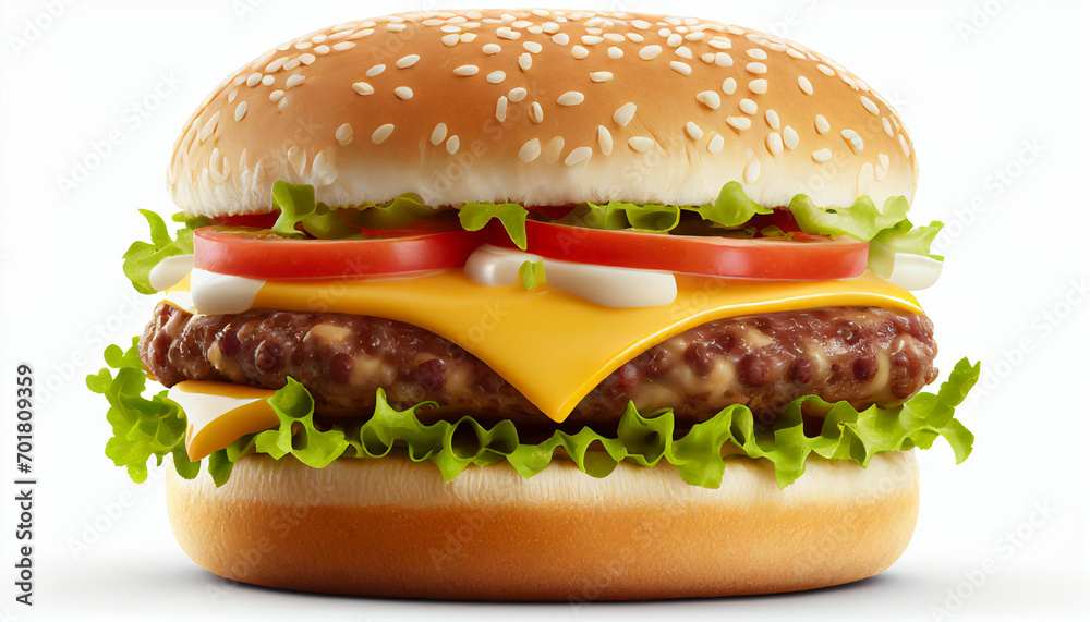 meat and cheese in a fresh hamburger fast food item isolated on a white background meat and cheese in a fresh hamburger fast food item isolated on a white background