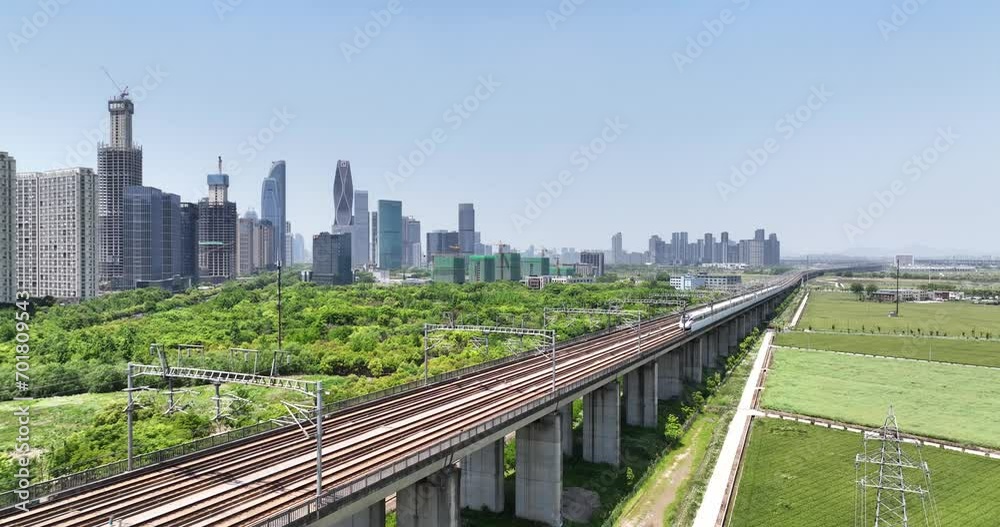 high speed train through elevated railtrack high speed train through elevated railtrack