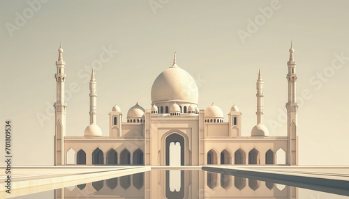 ramadhan mosque, reflect on the water