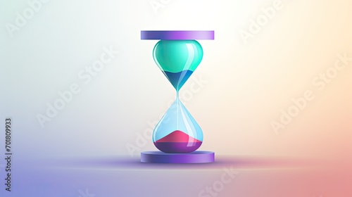 Hourglass counting down the time to expiration, ability to count time, with dedicated space for copying. Generate Ai