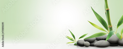 Zen bamboo leaves background,created with Generative AI tecnology.