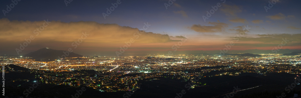 Panorama of Athens, Greece at dusk