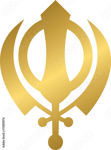 Golden sikhism religious symbol