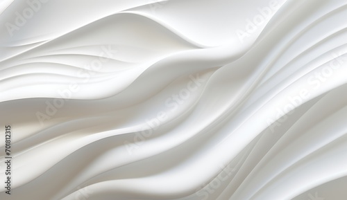 3d render of white fabric background with waves and drapery