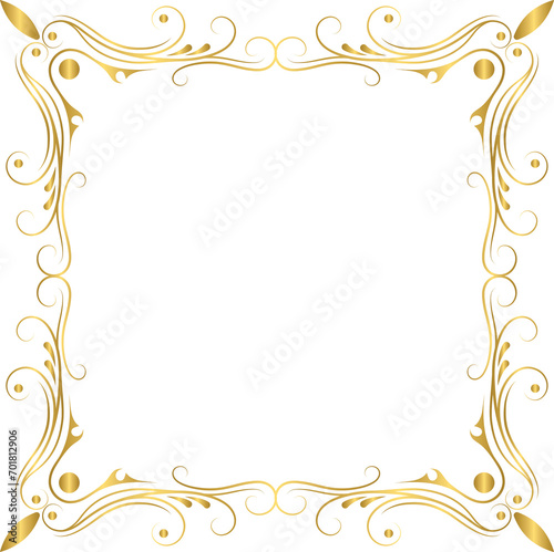 Golden luxury vintage frame, gold decorative ornament frame