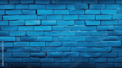 Blue brick wall.. Generative AI