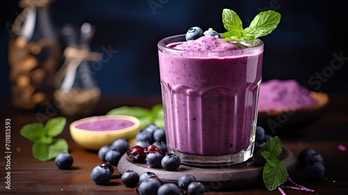 Blueberry smoothie. Generative AI