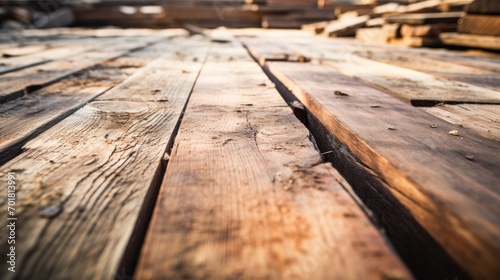 Construction wooden planks. Generative AI