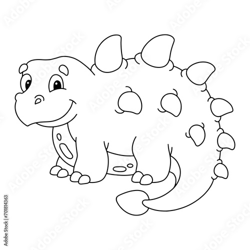 Coloring page for kids. Digital stamp. Cartoon style character. Isolated on white background. Vector illustration.