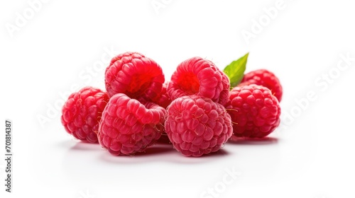 Fresh raspberries isolated. Generative AI