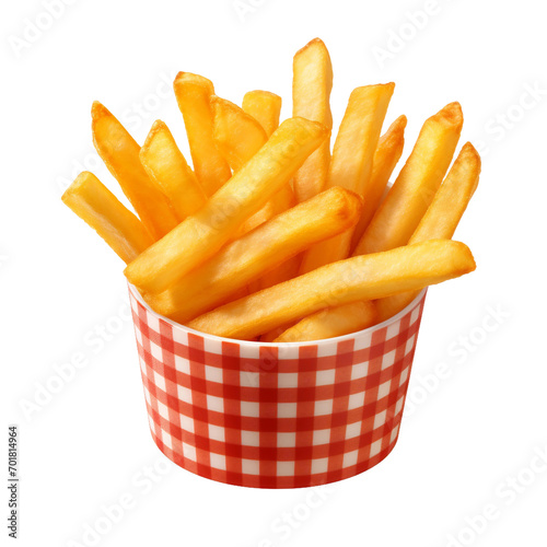 french fries on a white background