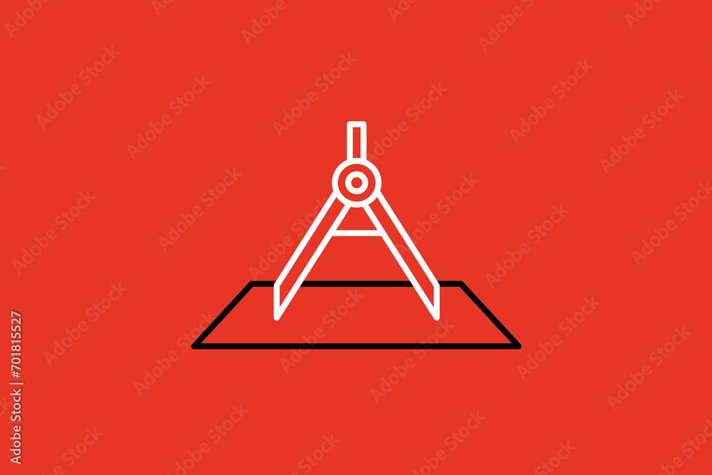 compass and drawing illustration in flat style design. Vector illustration. compass and drawing illustration in flat style design. Vector illustration.