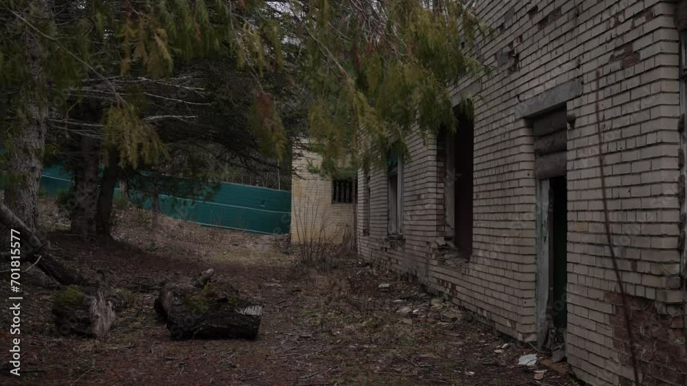slow walking near abandoned brick building background 4k slow walking near abandoned brick building background 4k