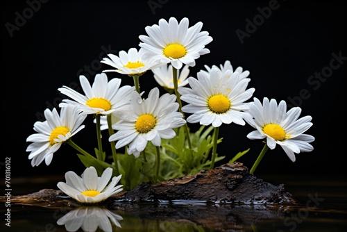 A bunch of white daisy and chamomile flowers