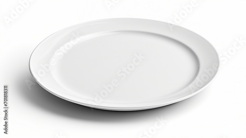 Elegant Minimalism: Clean White Ceramic Plate on Isolated Background, Perfect for Culinary Presentations and Gourmet Dining Tables.