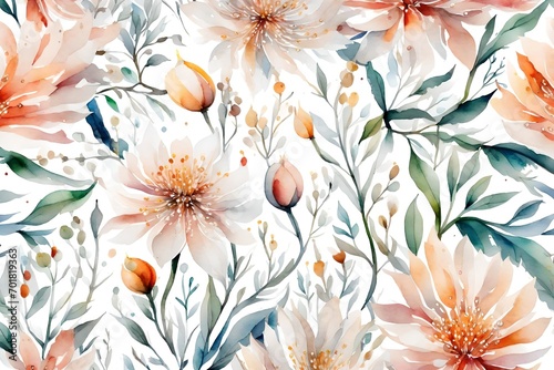 watercolor painting of floral pattern