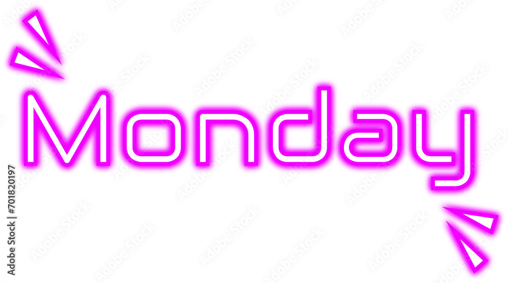Weekly neon day, week day, 7 day, Monday Weekly neon day, week day, 7 day, Monday