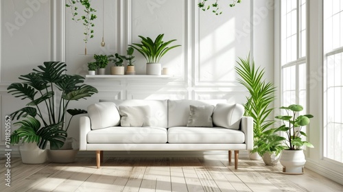 A Serene Living Room Oasis © FryArt Studio