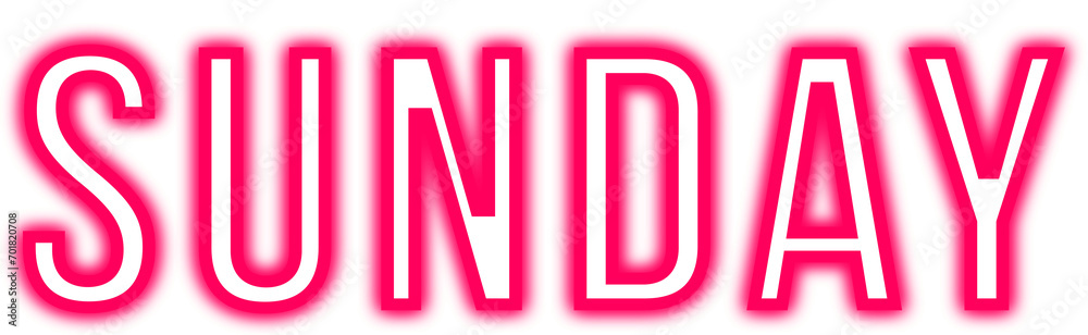 Weekly neon day, week days, 7 day, Sunday Weekly neon day, week days, 7 day, Sunday