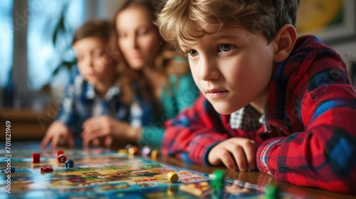 Children Engaged in an Exciting Board Game