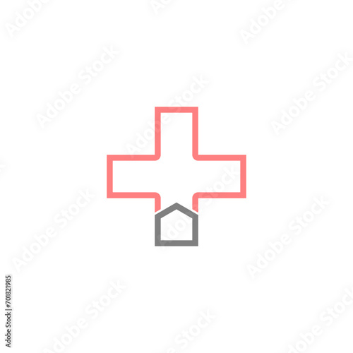 Cross logo for healthy care isolated on white background