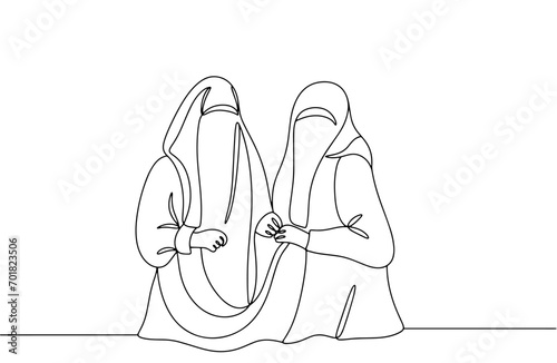 Burqa. Niqab. Two women. One line