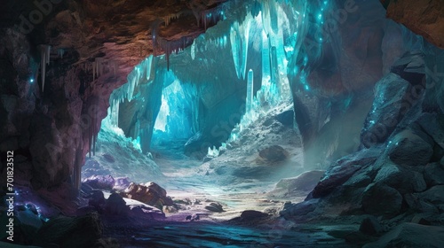 A Cave Filled With Lots of Ice and Water