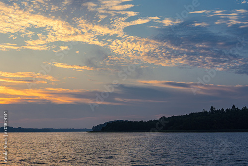 Seeblick in Seedorf am Schaalsee im Sonnenaufgang