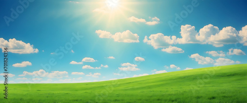 field and blue sky Wide format grass background  Neatly trimmed grass carpet photos  Beautiful grass texture images  Bright green mowed lawn visuals  Green grass field stock photos