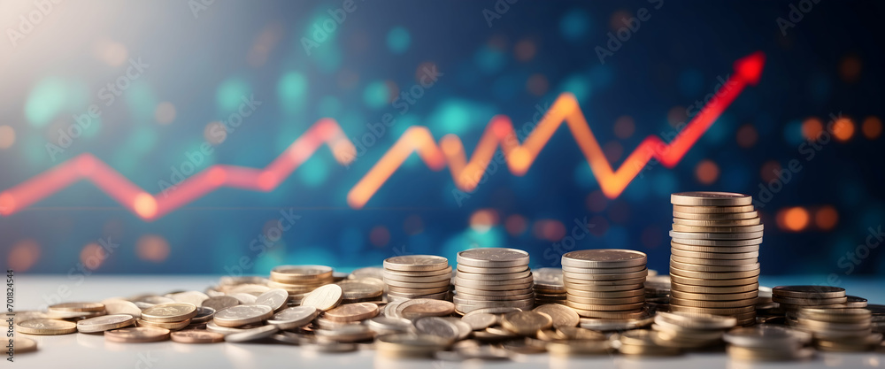 Coin stack with chart wallpaper, Financial growth visuals, Stacks of coins with chart and success backdrop stock, Investment and financial growth scenes with space for text Coin stack with chart wallpaper, Financial growth visuals, Stacks of coins with chart and success backdrop stock, Investment and financial growth scenes with space for text
