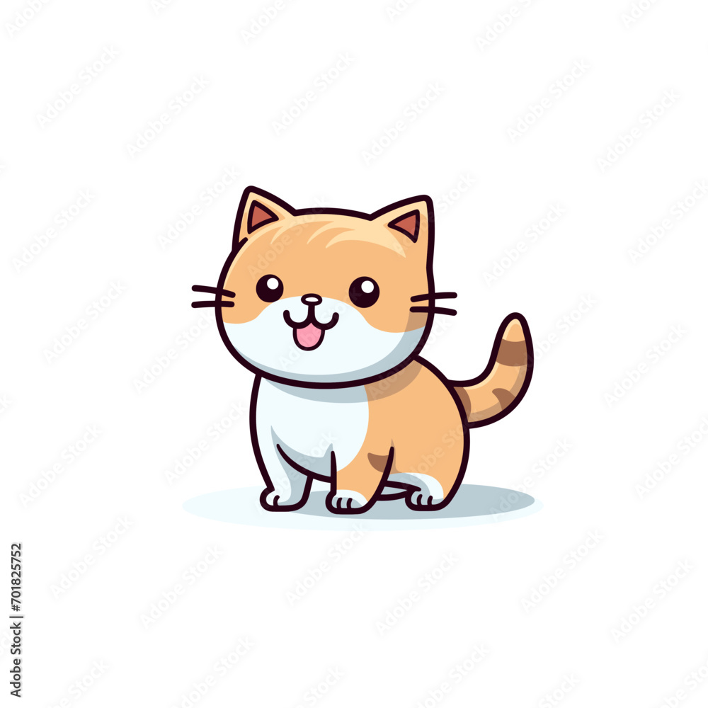 Cute cat vector illustration. Cute cartoon kitty character Cute cat vector illustration. Cute cartoon kitty character