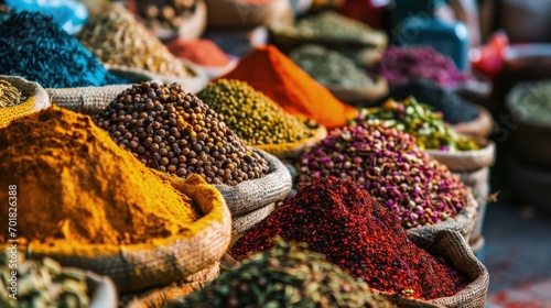 Fototapeta Naklejka Na Ścianę i Meble -  Bags of Spices from Around the World