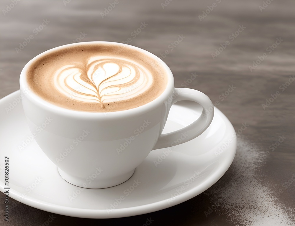 Cup of cappuccino on the table. AI generated illustration Cup of cappuccino on the table. AI generated illustration