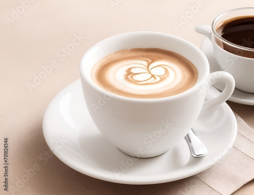 Cup of cappuccino on the table. AI generated illustration