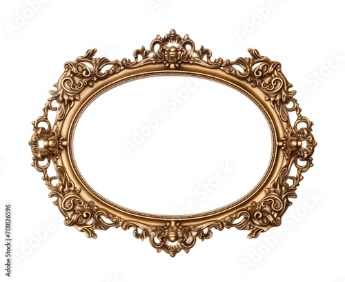 luxury golden Decorative elegant frame isolated on transparent background. PNG file, cut out