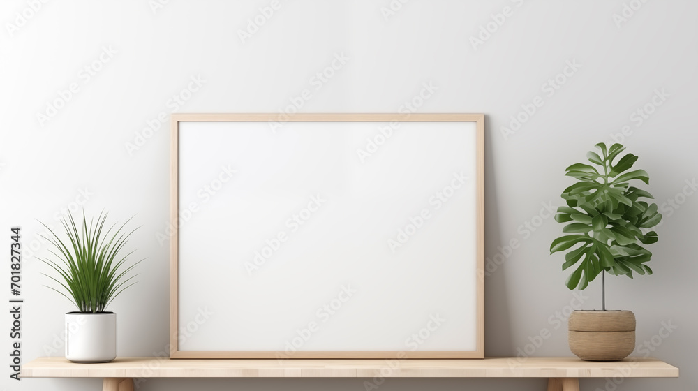 Frame mockup, ISO A paper size. White poster mockup on floor Frame mockup, ISO A paper size. White poster mockup on floor