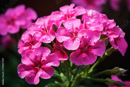 Pink geranium flower in the garden