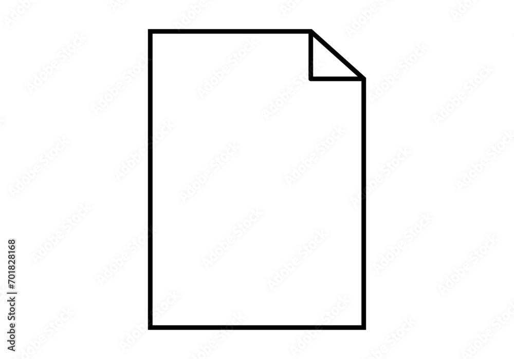 Icono negro de un documento en fondo blanco. Icono negro de un documento en fondo blanco.