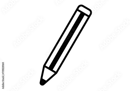 Icono negro de lápiz en fondo blanco.