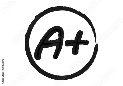 Icono negro de nota sobresaliente en fondo blanco.