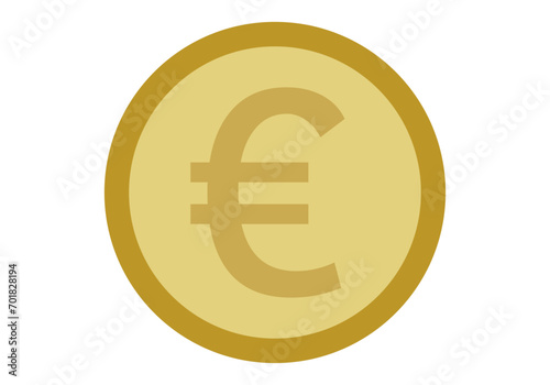 Icono dorado de moneda de euro.