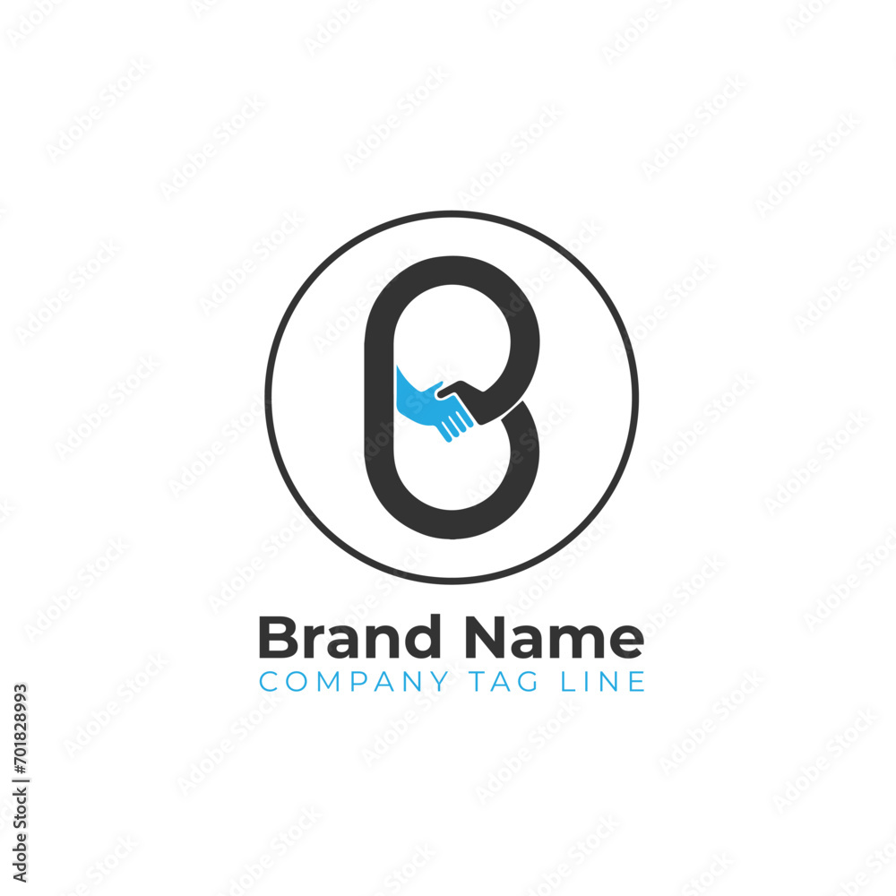 B or b handshake logo design vector icon with illustrtion B or b handshake logo design vector icon with illustrtion