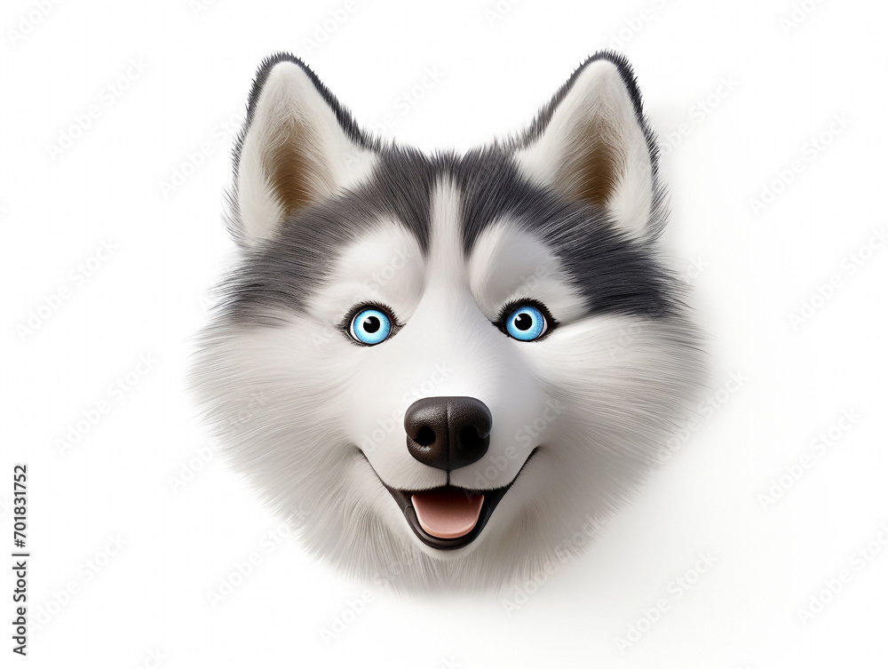 Obraz premium Amazingly cute 3D emojis on white background.